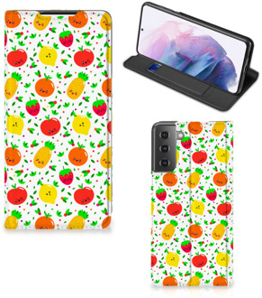 B2Ctelecom Telefoonhoesje met foto Samsung Galaxy S21 Plus Smart Cover Fruits