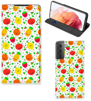 B2Ctelecom Telefoonhoesje met foto Samsung Galaxy S21 Smart Cover Fruits