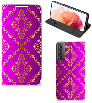 B2Ctelecom Telefoonhoesje met foto Samsung Galaxy S21 Smart CoverCase Barok Roze