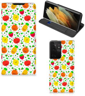 B2Ctelecom Telefoonhoesje met foto Samsung Galaxy S21 Ultra Smart Cover Fruits