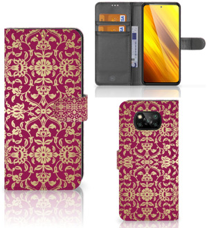 B2Ctelecom Telefoonhoesje met foto Xiaomi Poco X3 Bookcase Cadeautips Barok Pink