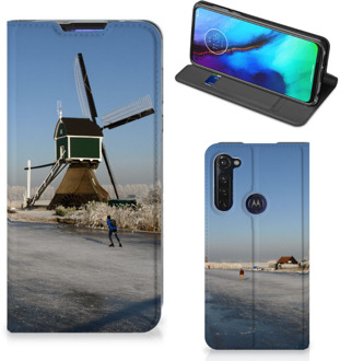 B2Ctelecom Telefoonhoesje met Logo Motorola Moto G Pro Smartphone Hoesje Schaatsers