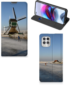 B2Ctelecom Telefoonhoesje met Logo Motorola Moto G100 Smartphone Hoesje Schaatsers