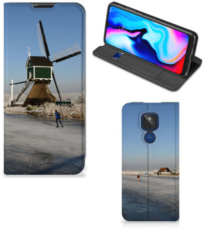 B2Ctelecom Telefoonhoesje met Logo Motorola Moto G9 Play Smartphone Hoesje Schaatsers