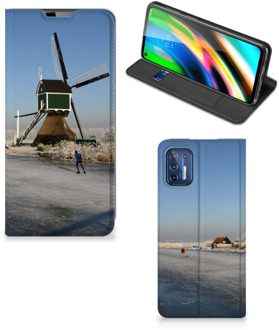 B2Ctelecom Telefoonhoesje met Logo Motorola Moto G9 Plus Smartphone Hoesje Schaatsers