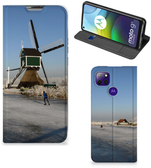 B2Ctelecom Telefoonhoesje met Logo Motorola Moto G9 Power Smartphone Hoesje Schaatsers