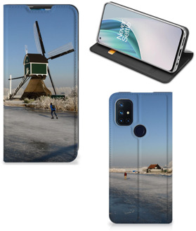 B2Ctelecom Telefoonhoesje met Logo OnePlus Nord N10 5G Smartphone Hoesje Schaatsers