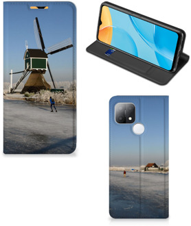 B2Ctelecom Telefoonhoesje met Logo OPPO A15 Smartphone Hoesje Schaatsers