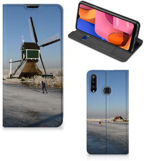 B2Ctelecom Telefoonhoesje met Logo Samsung Galaxy A20s Smartphone Hoesje Schaatsers