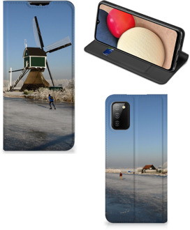 B2Ctelecom Telefoonhoesje met Logo Samsung Galaxy M02s | A02s Smartphone Hoesje Schaatsers