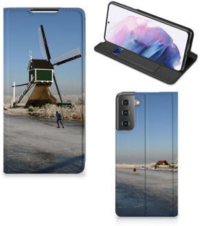 B2Ctelecom Telefoonhoesje met Logo Samsung Galaxy S21 Plus Smartphone Hoesje Schaatsers