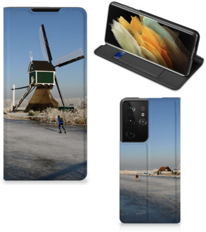 B2Ctelecom Telefoonhoesje met Logo Samsung Galaxy S21 Ultra Smartphone Hoesje Schaatsers