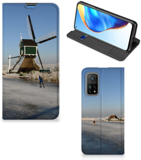 B2Ctelecom Telefoonhoesje met Logo Xiaomi Mi 10T | 10T Pro Smartphone Hoesje Schaatsers