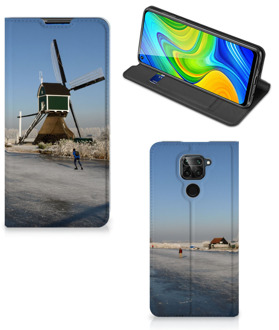 B2Ctelecom Telefoonhoesje met Logo Xiaomi Redmi Note 9 Smartphone Hoesje Schaatsers