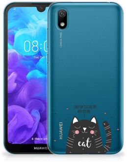 B2Ctelecom Telefoonhoesje met Naam Huawei Y5 (2019) Cat Good Day