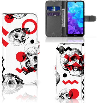 B2Ctelecom Telefoonhoesje met Naam Huawei Y5 (2019) Skull Rood