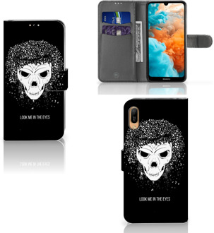 B2Ctelecom Telefoonhoesje met Naam Huawei Y6 (2019) Skull Hair