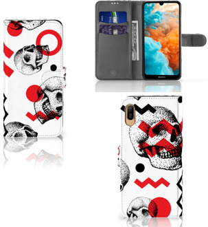 B2Ctelecom Telefoonhoesje met Naam Huawei Y6 (2019) Skull Rood