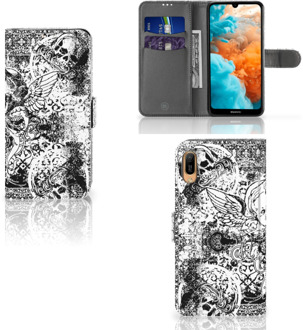 B2Ctelecom Telefoonhoesje met Naam Huawei Y6 (2019) Skulls Angel