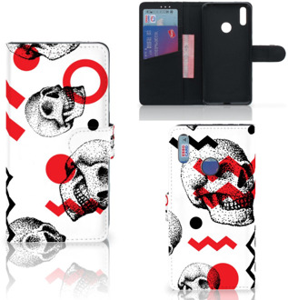 B2Ctelecom Telefoonhoesje met Naam Huawei Y7 (2019) Skull Rood