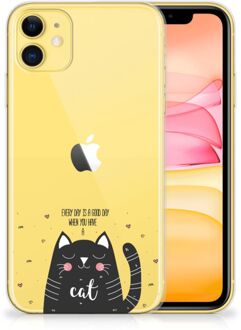 B2Ctelecom Telefoonhoesje met Naam iPhone 11 Cat Good Day