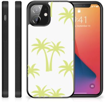 B2Ctelecom Telefoonhoesje met Naam iPhone 12 Mini Silicone Case met Zwarte rand Palmtrees