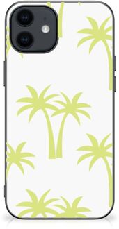 B2Ctelecom Telefoonhoesje met Naam iPhone 12 Pro | 12 (6.1") Silicone Case met Zwarte rand Palmtrees