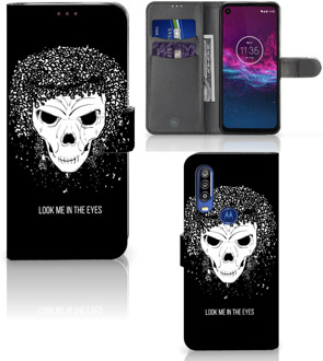 B2Ctelecom Telefoonhoesje met Naam Motorola One Action Skull Hair