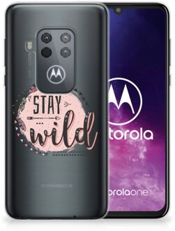 B2Ctelecom Telefoonhoesje met Naam Motorola One Zoom Boho Stay Wild