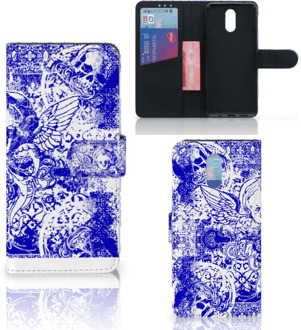 B2Ctelecom Telefoonhoesje met Naam Nokia 2.3 Angel Skull Blue