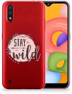 B2Ctelecom Telefoonhoesje met Naam Samsung Galaxy A01 Boho Stay Wild