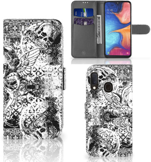 B2Ctelecom Telefoonhoesje met Naam Samsung Galaxy A20e Skulls Angel