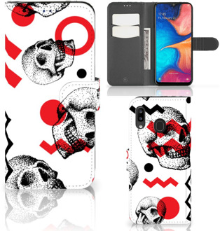 B2Ctelecom Telefoonhoesje met Naam Samsung Galaxy A30 Skull Rood