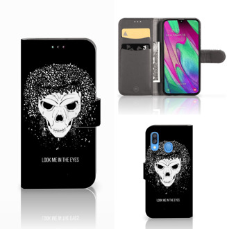 B2Ctelecom Telefoonhoesje met Naam Samsung Galaxy A40 Skull Hair