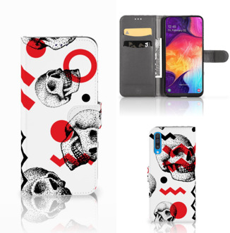 B2Ctelecom Telefoonhoesje met Naam Samsung Galaxy A50 Skull Rood