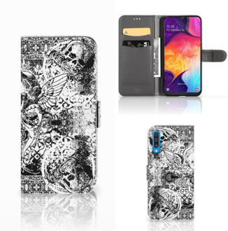 B2Ctelecom Telefoonhoesje met Naam Samsung Galaxy A50 Skulls Angel