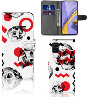 B2Ctelecom Telefoonhoesje met Naam Samsung Galaxy A51 Skull Rood