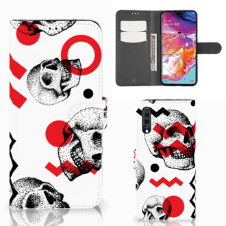 B2Ctelecom Telefoonhoesje met Naam Samsung Galaxy A70 Skull Rood