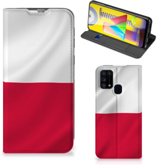 B2Ctelecom Telefoonhoesje met Naam Samsung Galaxy M31 Smartphone Hoesje Poolse Vlag