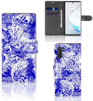 B2Ctelecom Telefoonhoesje met Naam Samsung Galaxy Note 10 Angel Skull Blue