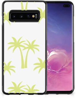 B2Ctelecom Telefoonhoesje met Naam Samsung Galaxy S10+ Silicone Case met Zwarte rand Palmtrees