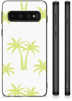 B2Ctelecom Telefoonhoesje met Naam Samsung Galaxy S10 Silicone Case met Zwarte rand Palmtrees