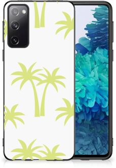 B2Ctelecom Telefoonhoesje met Naam Samsung Galaxy S20 Silicone Case met Zwarte rand Palmtrees