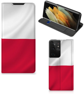 B2Ctelecom Telefoonhoesje met Naam Samsung Galaxy S21 Ultra Smartphone Hoesje Poolse Vlag