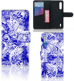 B2Ctelecom Telefoonhoesje met Naam Xiaomi Mi 9 Lite Angel Skull Blue