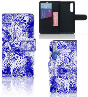 B2Ctelecom Telefoonhoesje met Naam Xiaomi Mi 9 SE Angel Skull Blue