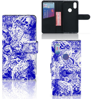 B2Ctelecom Telefoonhoesje met Naam Xiaomi Mi Mix 2s Angel Skull Blue