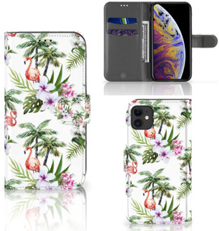 B2Ctelecom Telefoonhoesje met Pasjes iPhone 11 Flamingo Palms