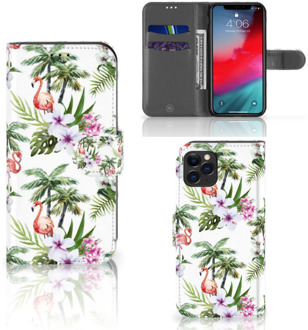 B2Ctelecom Telefoonhoesje met Pasjes iPhone 11 Pro Flamingo Palms