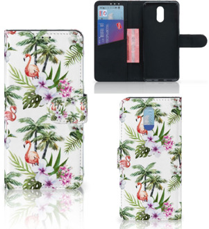 B2Ctelecom Telefoonhoesje met Pasjes Nokia 2.3 Flamingo Palms